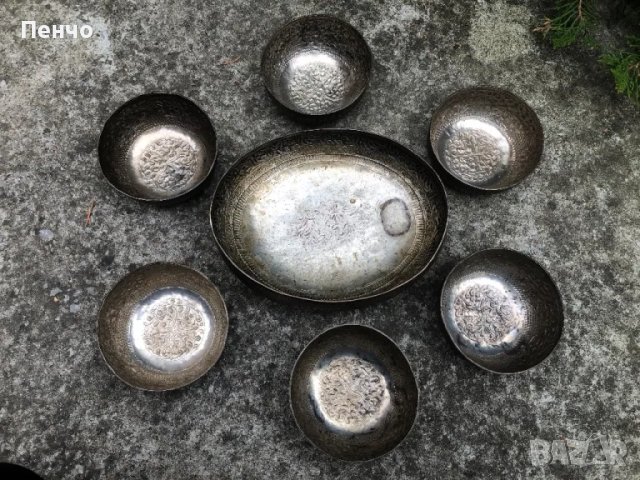 старинен ръчно чукан сервиз, снимка 15 - Антикварни и старинни предмети - 47783953