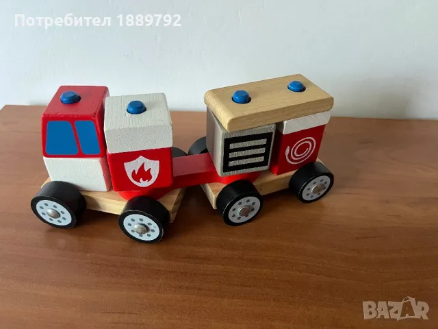 Дървена пожарна кола, снимка 2 - Конструктори - 48486292