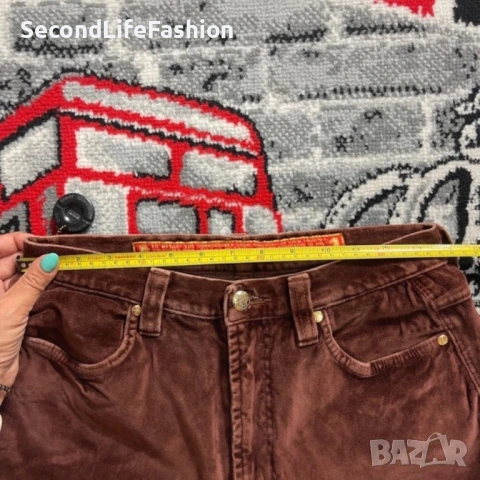 Винтидж дънки Trussardi Number One кафяви с висока талия, размер M, 34/48, снимка 4 - Дънки - 53349779