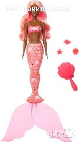 Нова Барби Barbie Color Reveal Mermaid кукла с 6 изненади и аксесоари JMW61, снимка 4 - Кукли - 53824261