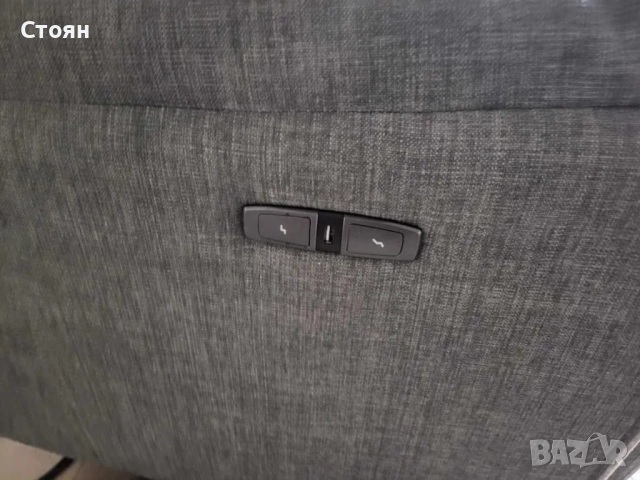 Сив фотьойл от плат с електрически релаксиращ механизъм, снимка 4 - Дивани и мека мебел - 51955597