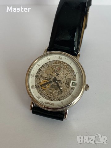 Limited GUCCI Skeleton Platinum Дамски часовник, снимка 5 - Дамски - 41894850