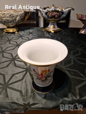 Прекрасна антикварна колекционерска порцеланова ваза Meissen , снимка 4 - Вази - 49426165