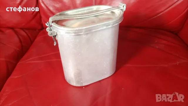 Старо елипсовидно войнишко канче за храна, течности, снимка 1