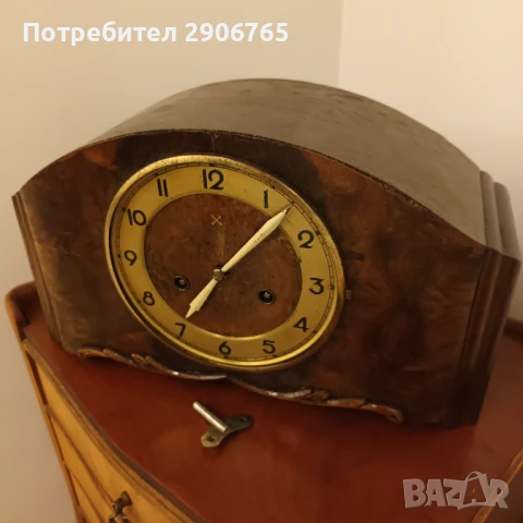 Стар каминен часовник HAC Германия работещ, снимка 6 - Антикварни и старинни предмети - 50899125