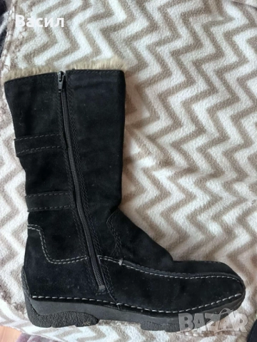 Зимни велурени ботуши -Tamaris, снимка 5 - Дамски ботуши - 52343246