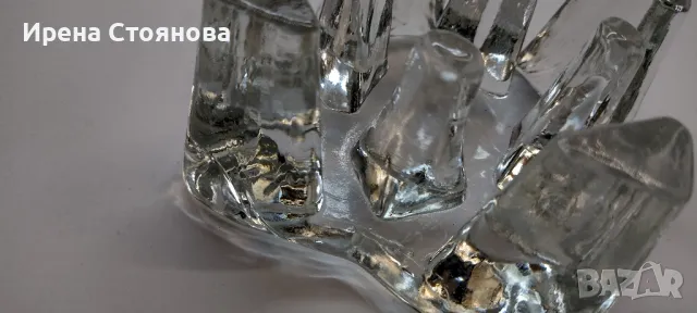Стъклена поставка за чаена свещ/подгрев за чайник, масивно пресовано стъкло. , снимка 11 - Декорация за дома - 49377456