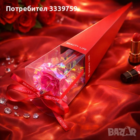 Роза със златно стъбло, снимка 4 - Подаръци за жени - 53358895