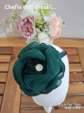 Диадема с обемно цвете от органза, снимка 15 - Аксесоари за коса - 49938448