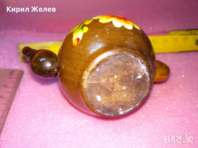 МИНИАТЮРНО ДЕКОРАТИВНО РЪЧНО РИСУВАНО ДЪРВЕНО ЧАЙНИЧЕ За КОЛЕКЦИЯ ИНТЕРИОР 42866, снимка 7 - Декорация за дома - 44301133