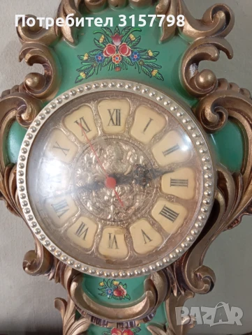 Стенен часовник в бароков стил, снимка 3 - Антикварни и старинни предмети - 50453885