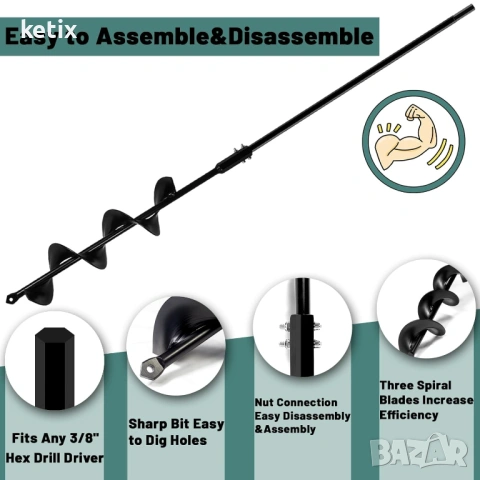 7.5x85 см градинско свредло, снимка 3 - Градински инструменти - 53520546