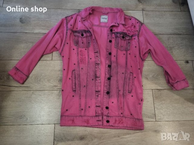 Дънково яке с камъни Dishe Jeans Barbie, снимка 2 - Якета - 40731162