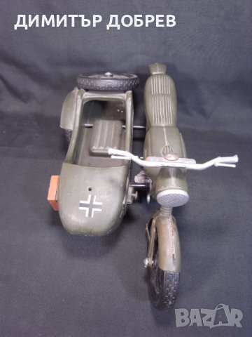 1/6 СТАРА ПЛАСТМАСОВА ИГРАЧКА МОТОР С КОШ BMW R75 WEHRMACHT, снимка 6 - Колекции - 41494533