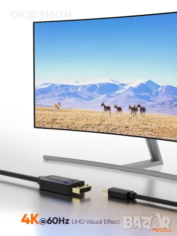 USB C към DisplayPort кабел 6FT Съвместим с iPhone 16 15 Pro Max Plus MacBook , снимка 4 - USB кабели - 48990888