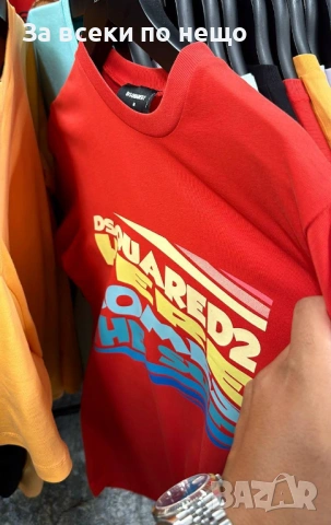 DSQUARED2 Мъжка Червена Тениска👕Мъжка Блуза С Къс Ръкав В Червен Цвят Дискуаред2 Код MensPoint40