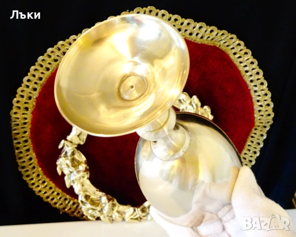 Викториански бронзов бокал за вино,щампанско 250 мл. , снимка 5 - Антикварни и старинни предмети - 52266011