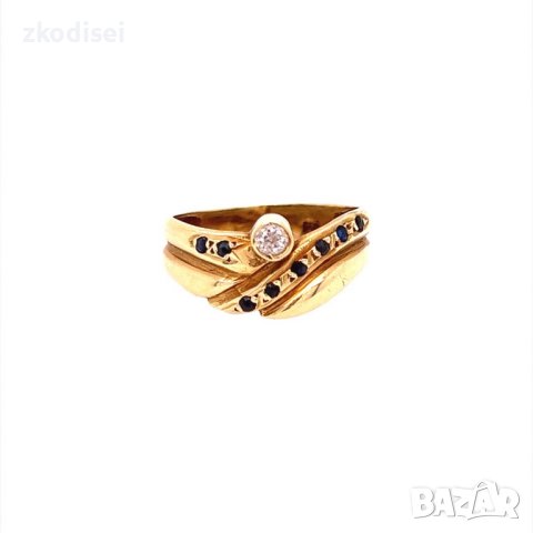 Златен дамски пръстен 3,5гр. размер:55 14кр. проба:585 модел:18413-5