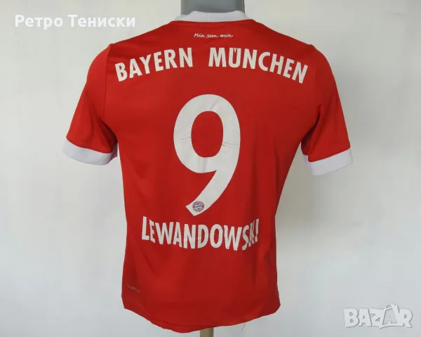 Тениска на Байерн Мюнхен • домакински екип • Robert Lewandowski #9 • adidas • червено • размер L •