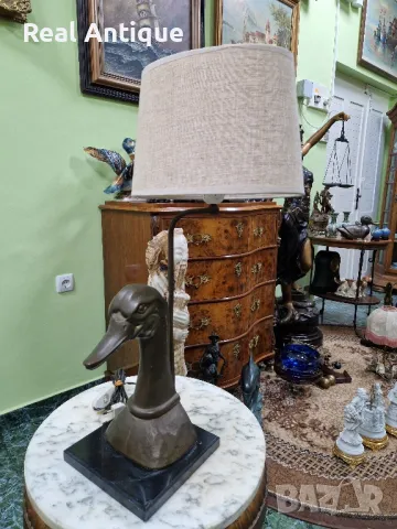 Уникална антикварна дизайнерска настолна фигурална лампа , снимка 2 - Настолни лампи - 49688012