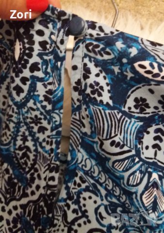 СУПЕРТЪНИЧКА и МНОГО ЛЕКА рокля с пейсли принт в сини цветове , снимка 6 - Рокли - 41381407