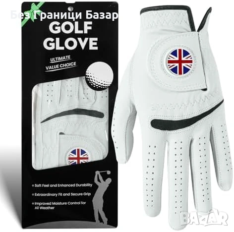 Нова Мъжка голф ръкавица Cabretta Leather Weathersof + магнитен маркер