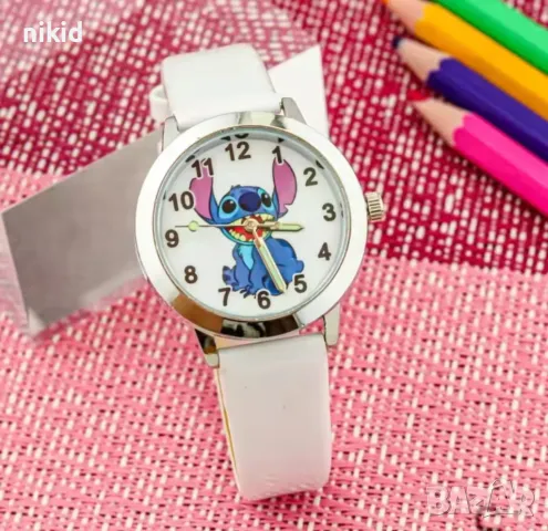 3 цвята Стич Stitch Лило детски дамски ръчен часовник 