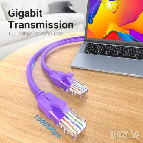 Vention Кабел LAN UTP Cat.6 Patch Cable - 1M Purple - IBEVF, снимка 13 - Кабели и адаптери - 44231033
