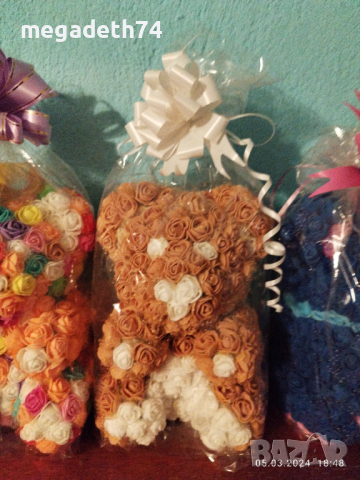 Мече от изкуствени рози, снимка 9 - Изкуствени цветя - 32185617