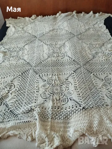Големи покривки ръчно плетени за маса или легло, снимка 11 - Антикварни и старинни предмети - 50431617