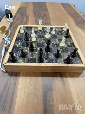 Ръчно изработен светещ шах, снимка 8 - Шах и табла - 52594899