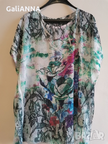 СВЕЖА ТУНИКА В ЕФЕКТНИ ЦВЕТОВЕ  РАЗМЕР XL , снимка 3 - Туники - 36075102