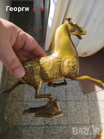 Бронзов кон-94, снимка 8 - Антикварни и старинни предмети - 53768275
