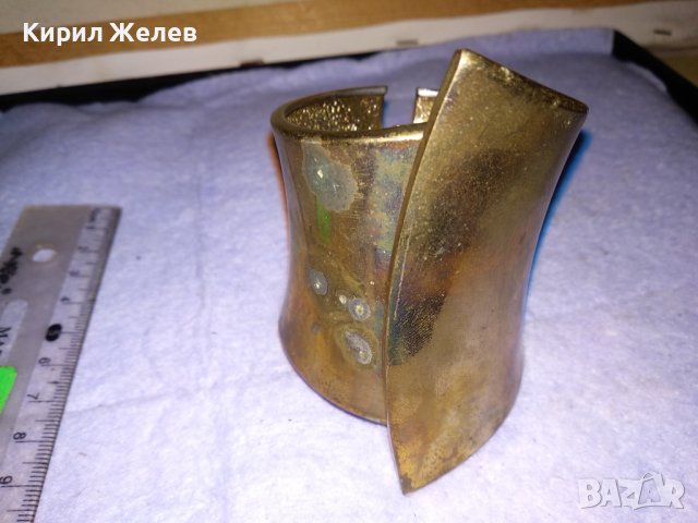 СТАРА ПОЗЛАТЕНА МАРКОВА MNG МОДНА МЕДНА АРТ ГРИВНА 7278, снимка 2 - Гривни - 41269226