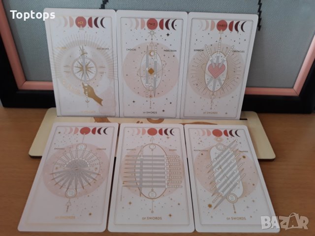 Прекрасни таро карти със златни елементи 7х12см - Destiny Tarot Deck, снимка 8 - Други - 42020216