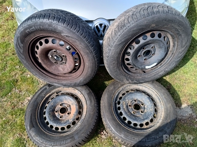Vw Джанти 15" 5х112 с зимни гуми Hanкook 195/65/15, снимка 4 - Гуми и джанти - 53405072