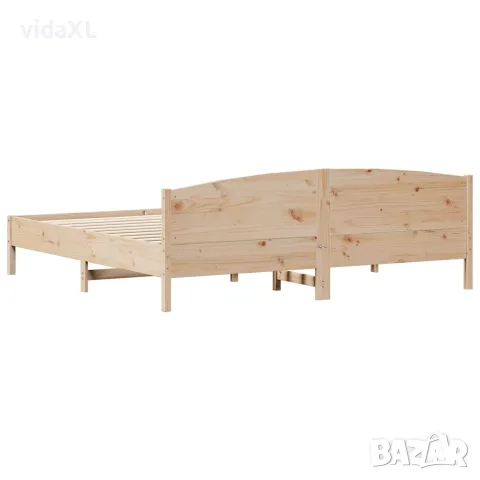 vidaXL Рамка за легло без матрак, 180x200 см, масивна чамова дървесина, снимка 6 - Спални и легла - 56146704