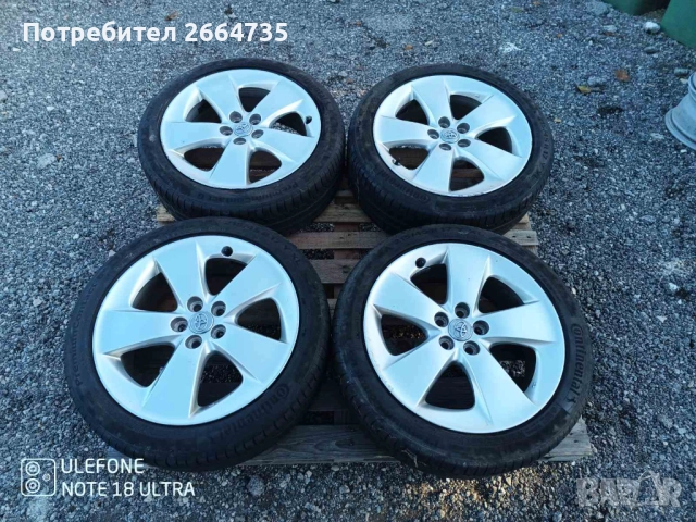 Лети джанти с гуми Toyota 5/100/17, снимка 14 - Гуми и джанти - 52286114