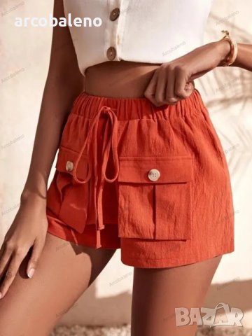 Дамски карго къси панталони с джоб със средна талия, 6цвята , снимка 2 - Къси панталони и бермуди - 40919981