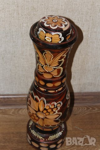 стара дървена ваза дърворезба, снимка 2 - Декорация за дома - 41245802