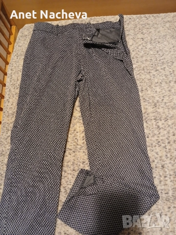 Дамски панталони - каре и ромб, сиво черни , снимка 4 - Панталони - 52346498