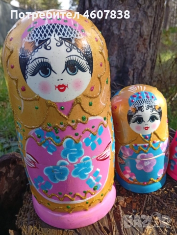 Матрьошки дървени 7 части 20 см, снимка 2 - Антикварни и старинни предмети - 52348964