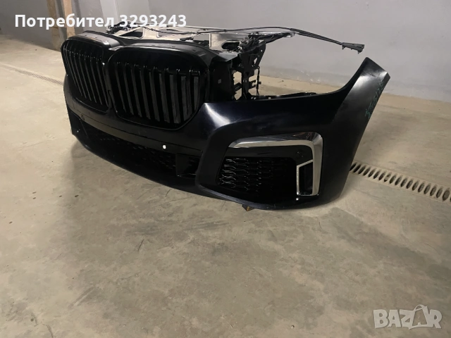 Напълно окомплектована предна броня и преден панел за BMW 7 G11 LCI M SPORT, снимка 2 - Части - 53802043