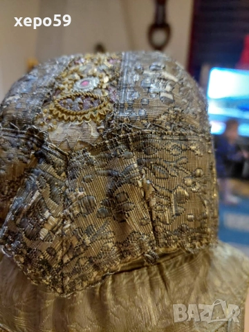 Много рядко Османско детско елече със шапка/сърма позлата/, снимка 6 - Антикварни и старинни предмети - 52226601