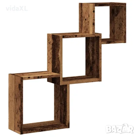vidaXL стенни кубични рафтове от старо дърво 68x15x68 см