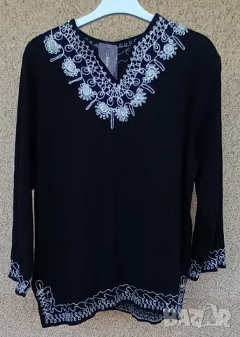 Оригинални кенарени блузи с бродерия блестящи лотори и мъниста, с битови народни мотиви., снимка 13 - Туники - 49978914