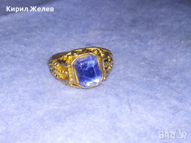 СТАР АЖУРЕН МЕДЕН ПОЗЛАТЕН ОРНАМЕНТИРАН РЕТРО СТИЛ ПРЪСТЕН 36619, снимка 10 - Пръстени - 39723564