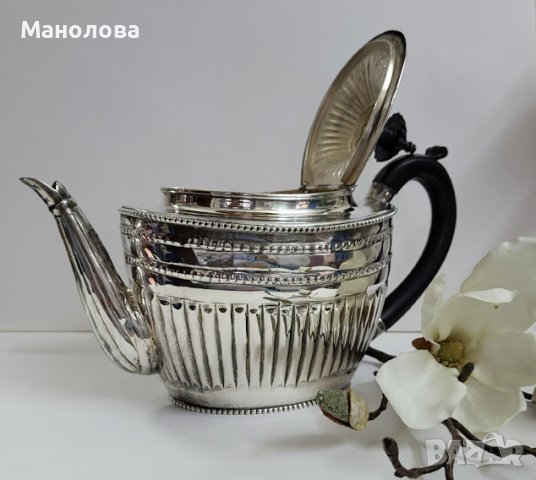 Посребрен чайник във Викториански стил Queen Anne., снимка 2 - Антикварни и старинни предмети - 40892533