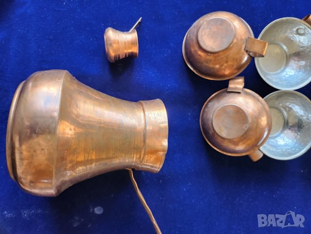 джезве медно средно (с 6 чашки + мини джезве / каничка) и малко ново джезве, неползвано , снимка 2 - Други ценни предмети - 41971880