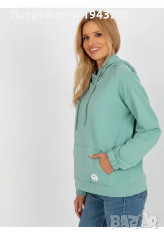 Дамски суичър в цвят тюркоаз 8655.00P